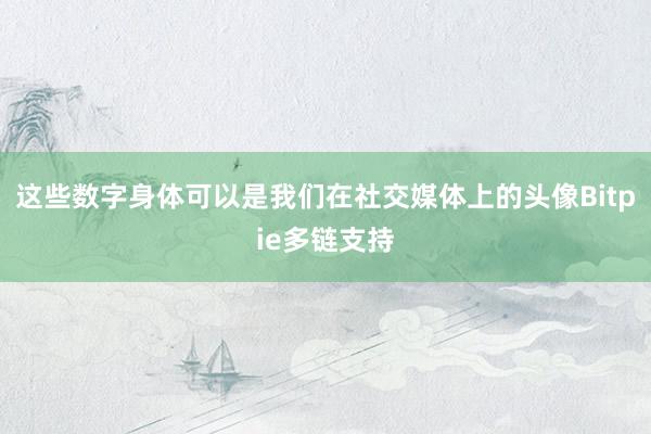 这些数字身体可以是我们在社交媒体上的头像Bitpie多链支持