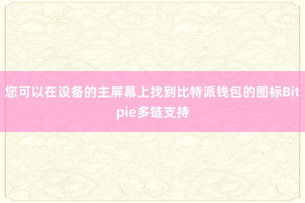 您可以在设备的主屏幕上找到比特派钱包的图标Bitpie多链支持