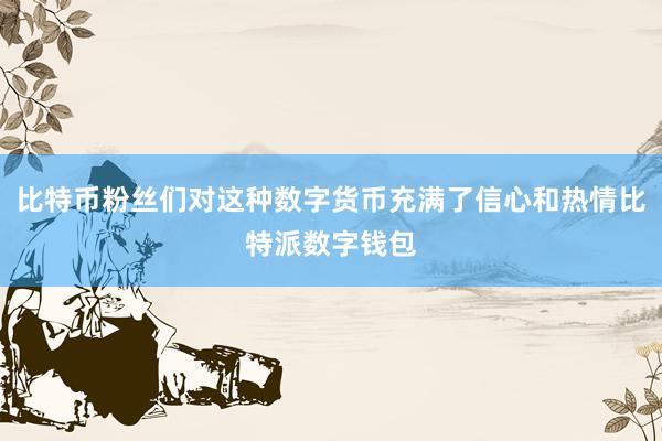 比特币粉丝们对这种数字货币充满了信心和热情比特派数字钱包