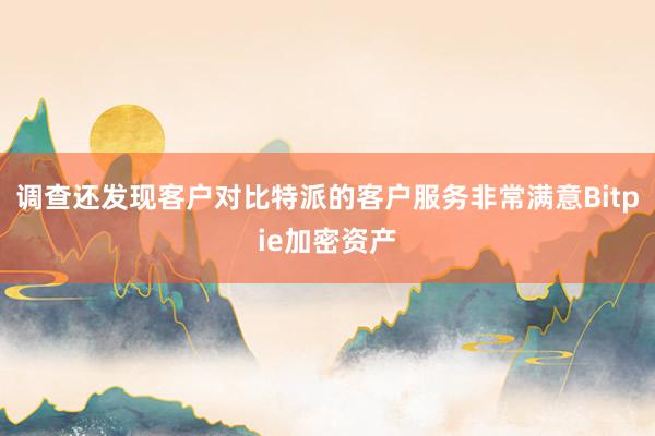 调查还发现客户对比特派的客户服务非常满意Bitpie加密资产