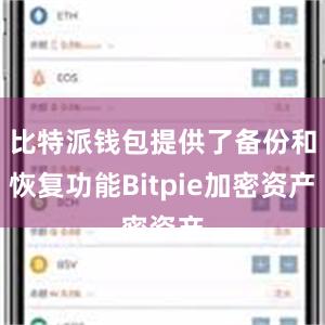 比特派钱包提供了备份和恢复功能Bitpie加密资产