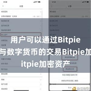 用户可以通过Bitpie钱包参与数字货币的交易Bitpie加密资产